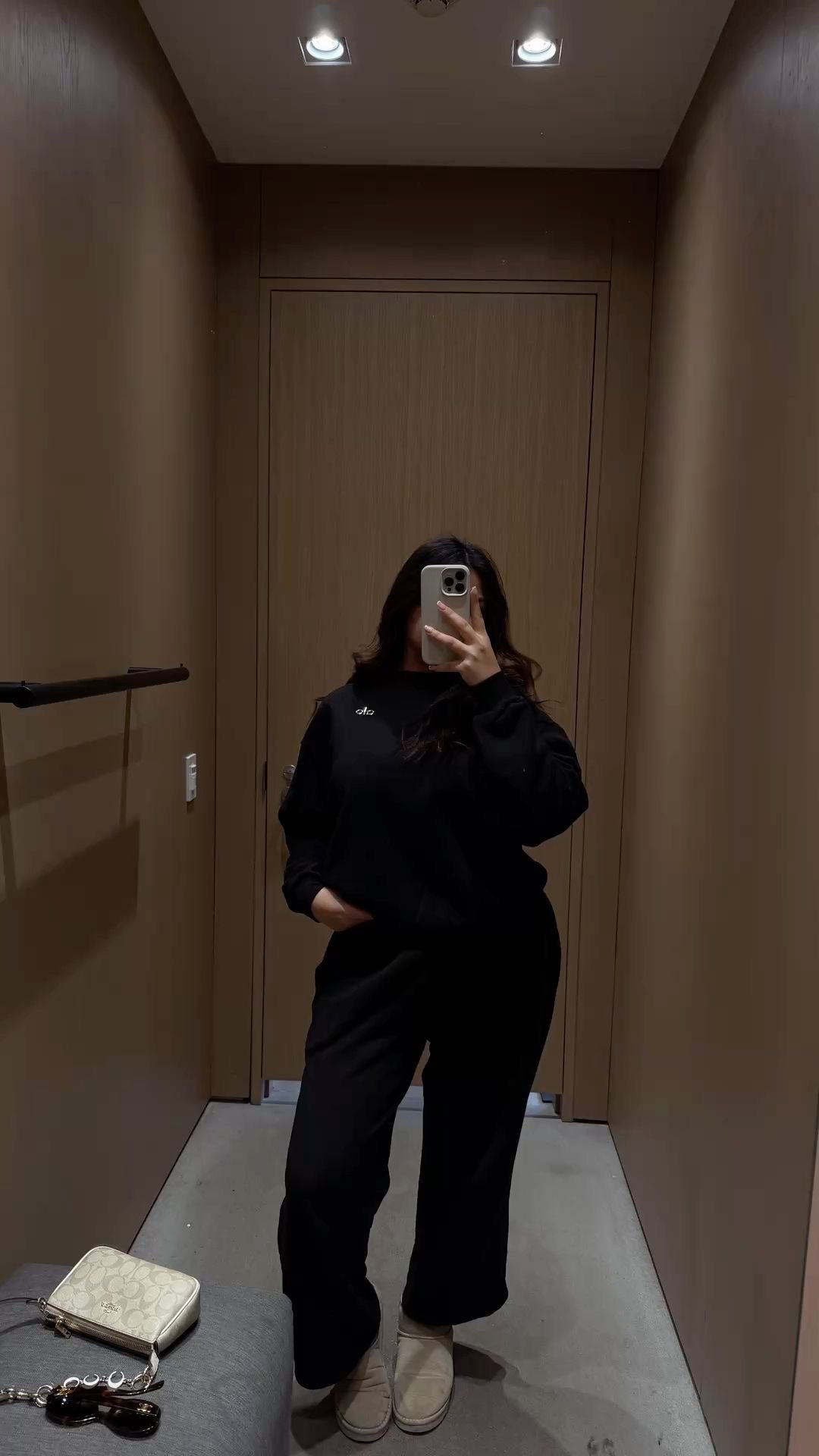 Set alo sweatshirt + sweatpants noir coton