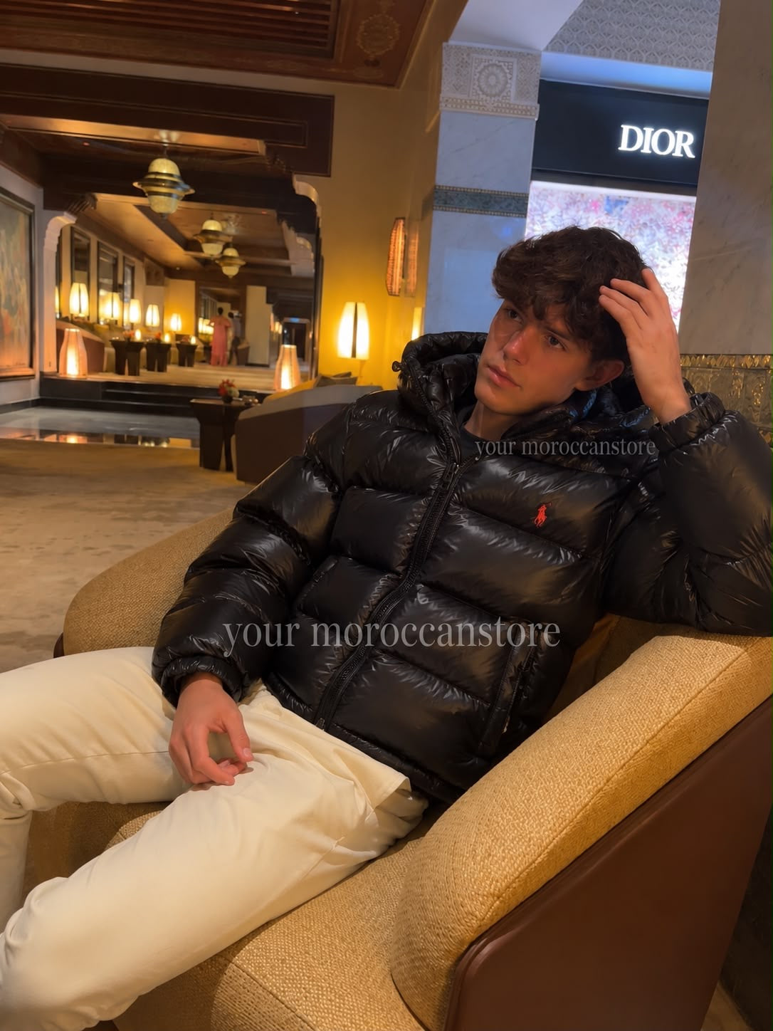 Puffer Ralph Lauren noir brillant