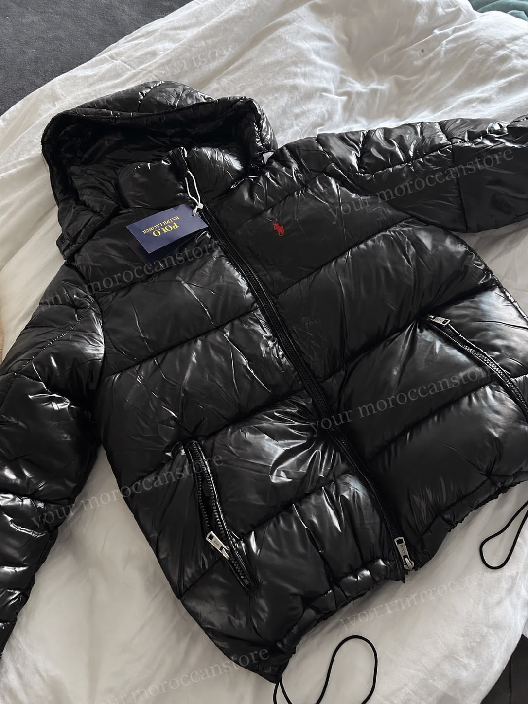 Puffer Ralph Lauren noir brillant