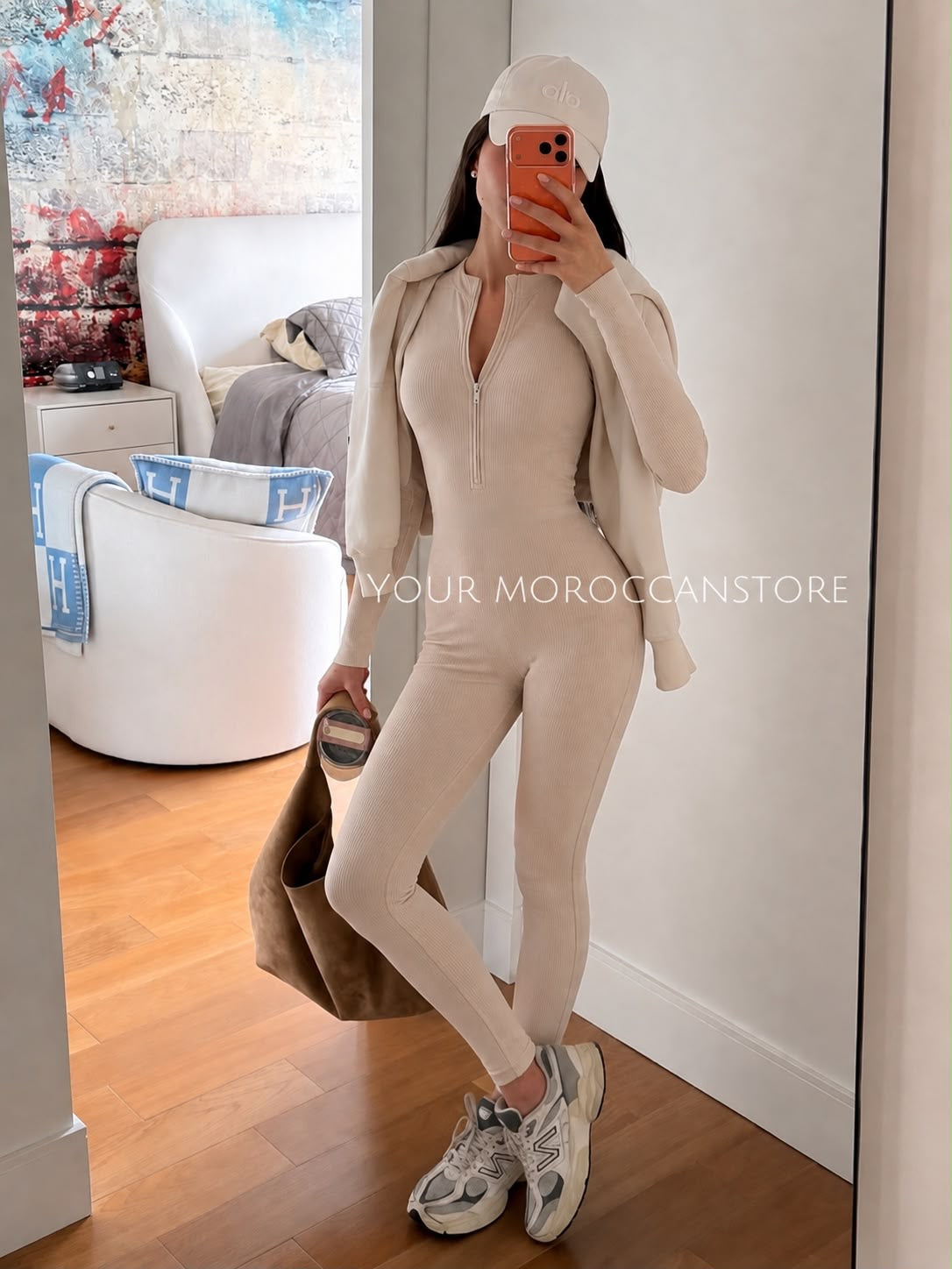 Jumpsuit beige col V