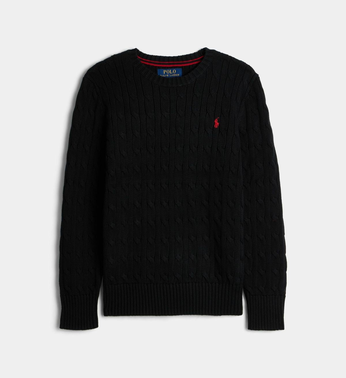 Pull Ralph Lauren torsadé noir
