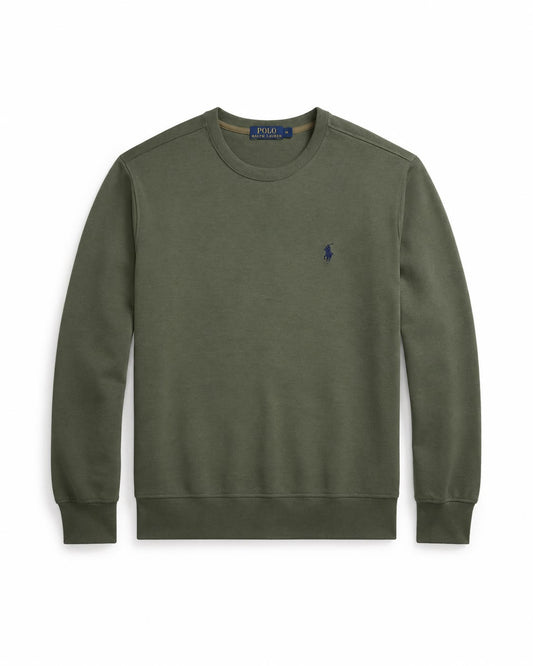 Sweat-shirt polo RL vert gendarme logo bleu