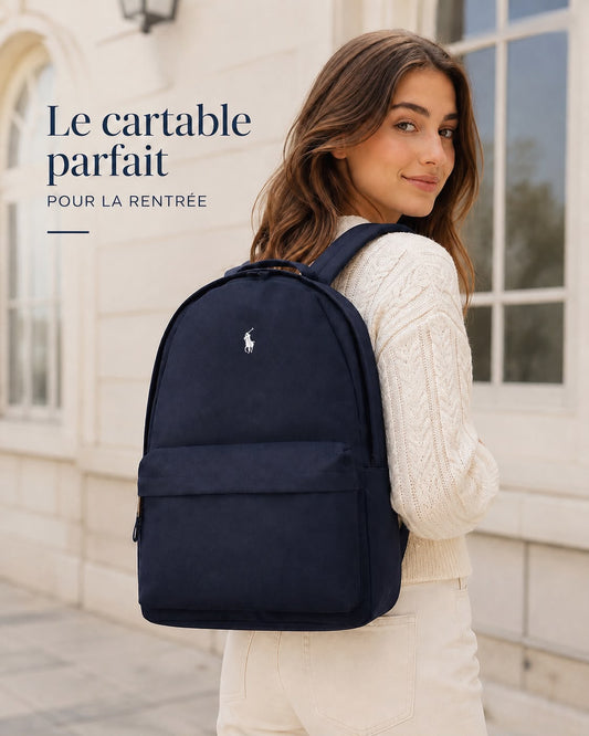 Cartable Ralph Lauren Bleu marine Logo Blanc